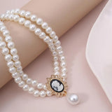 Layered Short Pearl Choker Necklace for Women Beads Necklace Wedding Jewelry