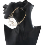 Pearls Big Hoop Earrings Layered Large Circle Earrings Jewelry