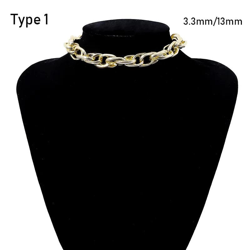 Punk Heavy Metal Chain Choker Necklace Goth Club Jewelry