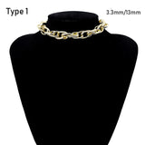 Punk Heavy Metal Chain Choker Necklace Goth Club Jewelry