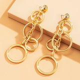 Circle Link Chain Earrings for Women Hiphop Statement Large Drop Earrings