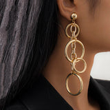 Circle Link Chain Earrings for Women Hiphop Statement Large Drop Earrings
