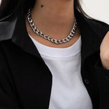 Chunky Cuban Link Chain Choker Necklace for Women/Men