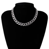Chunky Cuban Link Chain Choker Necklace for Women/Men