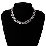 Chunky Cuban Link Chain Choker Necklace for Women/Men