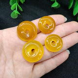 6PCS Yellow Agate Jewelry Safety Buckle Pendant Gem Jewelry