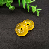 6PCS Yellow Agate Jewelry Safety Buckle Pendant Gem Jewelry