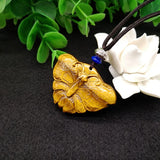 Tiger Eye Stone Butterfly Pendant Good Fortune Amulet