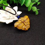 Tiger Eye Stone Butterfly Pendant Good Fortune Amulet