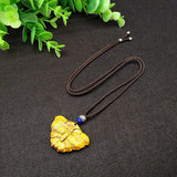Tiger Eye Stone Butterfly Pendant Good Fortune Amulet