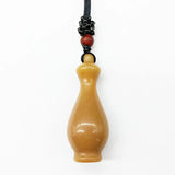 Yellow Jade Gourd Pendant Necklace for Men and Women