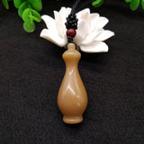 Yellow Jade Gourd Pendant Necklace for Men and Women