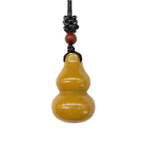 Yellow Jade Gourd Pendant Necklace for Men and Women