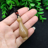 Yellow Jade Gourd Pendant Necklace for Men and Women