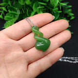 Green Jade Pendant Good Fortune Amulet Lucky Man Charms Jewelry