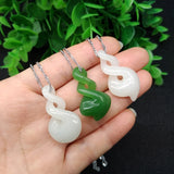 Green Jade Pendant Good Fortune Amulet Lucky Man Charms Jewelry