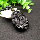 Twin Fish Dragon Necklace Pendant Gem Jewelry Men's Pendant With Chain