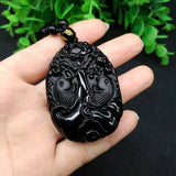 Twin Fish Dragon Necklace Pendant Gem Jewelry Men's Pendant With Chain