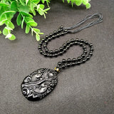 Twin Fish Dragon Necklace Pendant Gem Jewelry Men's Pendant With Chain