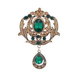 Vintage Crystal Pendatn Brooches Pins Baroque Coat Buckle