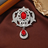 Vintage Crystal Pendatn Brooches Pins Baroque Coat Buckle