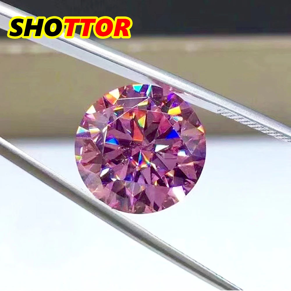 Pink Moissanite Loose Stones D Big Size Rare Round Moissanita Diamond