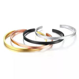 SHOUMAN 4MM Stainless Steel Cuff Bracelet DIY Laser Engraving Couple Bracelet