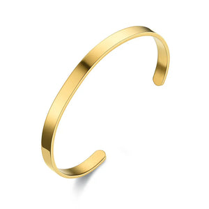 SHOUMAN 4MM Stainless Steel Cuff Bracelet DIY Laser Engraving Couple Bracelet