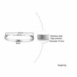 SHOUMAN 4MM Stainless Steel Cuff Bracelet DIY Laser Engraving Couple Bracelet