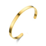 SHOUMAN 4MM Stainless Steel Cuff Bracelet DIY Laser Engraving Couple Bracelet