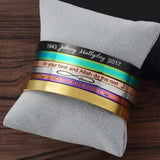SHOUMAN 4MM Stainless Steel Cuff Bracelet DIY Laser Engraving Couple Bracelet