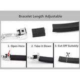 Custom Name Date Stainless Steel Rubber Bracelet