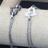 SHOUMAN High Heart Ceramic Stainless Steel Charm Bracelet