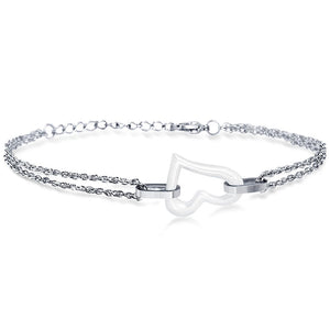 SHOUMAN High Heart Ceramic Stainless Steel Charm Bracelet