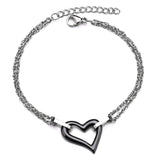 SHOUMAN High Heart Ceramic Stainless Steel Charm Bracelet