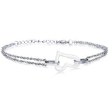 SHOUMAN High Heart Ceramic Stainless Steel Charm Bracelet
