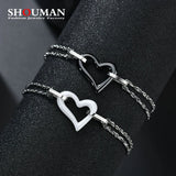SHOUMAN High Heart Ceramic Stainless Steel Charm Bracelet