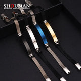 SHOUMAN Ladies Stainless Steel Mesh Bracelet Silver Men's Bracelet