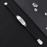 SHOUMAN Personalized Name ID Happy Father's Stainless Steel Men's Bracelet
