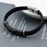 Personalized Engrave Name Date Logo Braid Woven Leather Bracelet