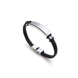 SHOUMAN Personalized Leather Bracelet Engraved Name Date Logo