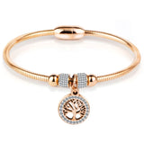 SHOUMAN Stainless Steel Tree Bracelet Women Bangles