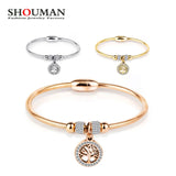 SHOUMAN Stainless Steel Tree Bracelet Women Bangles