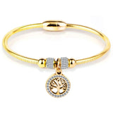 SHOUMAN Stainless Steel Tree Bracelet Women Bangles