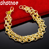 24K Chain Geometry Charm Bracelet For Woman Man Birthday Wedding