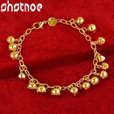 24K Small Bell Pendant Bracelets For Woman Man