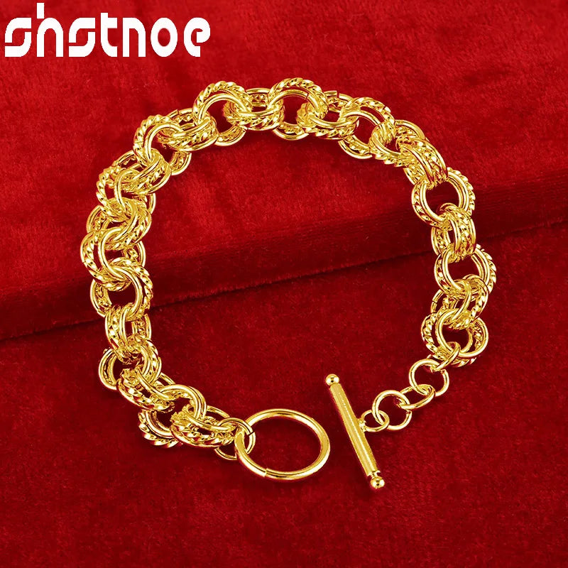 24K Bracelet Chain Birthday Party Wedding Engagement Charm Jewelry