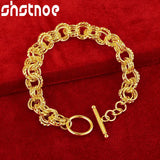 24K Bracelet Chain Birthday Party Wedding Engagement Charm Jewelry