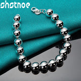 925 Silver 10mm Ball Chain Bracelet Women Men Party Jewelry