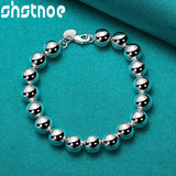 925 Silver 10mm Ball Chain Bracelet Women Men Party Jewelry